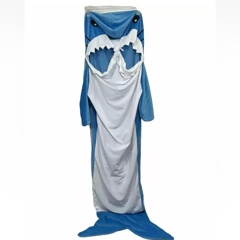 Shark blue costume BLANKET sleeping bag COSTUME hoodie full suit youth large